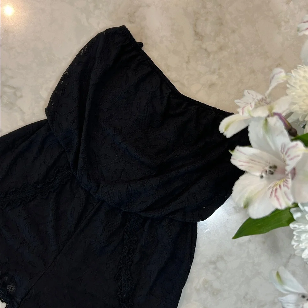 Free People Tahlia Black Lace Strapless Romper - Picture 4 of 10